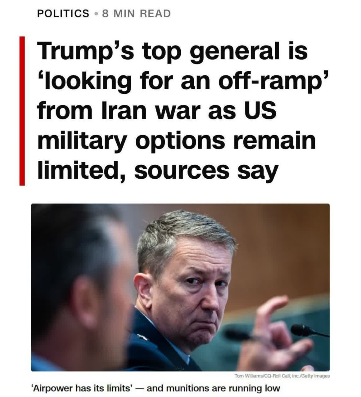 CNN mula sa mga Mapagkakatiwalaang Source: Ang Pinakamataas na Kumander ng Militar ng Amerika ay Pribadong Naghahanap ng Paraan upang Wakasan ang Laba