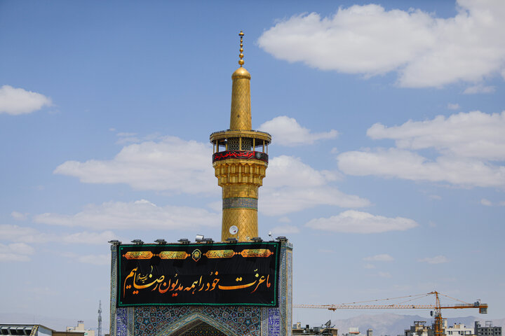 Photos: Razavi shrine adorned with black mourning inscriptions for final ten days of Safar