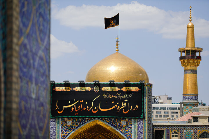 Photos: Razavi shrine adorned with black mourning inscriptions for final ten days of Safar