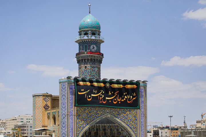 Photos: Razavi shrine adorned with black mourning inscriptions for final ten days of Safar