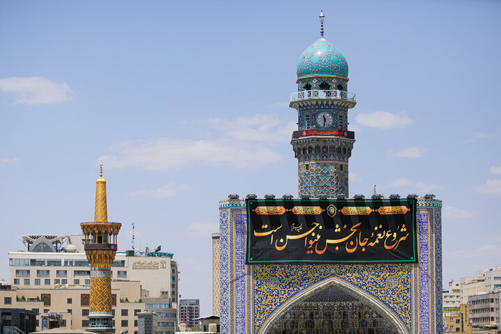 Photos: Razavi shrine adorned with black mourning inscriptions for final ten days of Safar