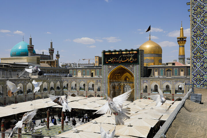 Photos: Razavi shrine adorned with black mourning inscriptions for final ten days of Safar