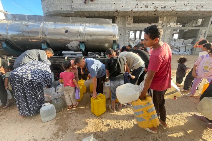 گزارش تصویری/ دشواری دسترسی به آب در نوار غزه