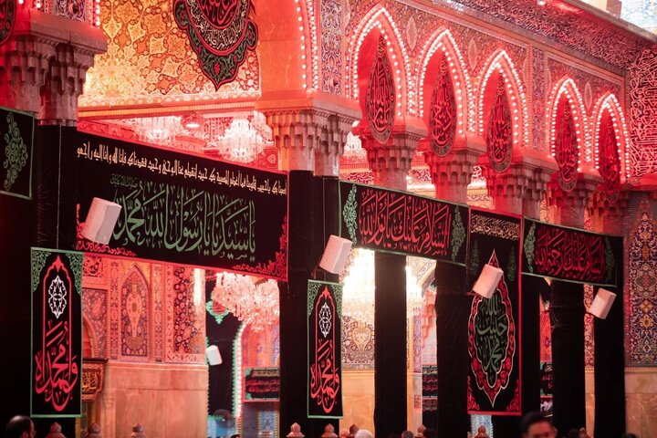 Photos: Imam Hussain shrine draped in black for Prophet Muhammad's demise anniversary