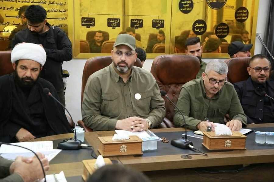 نشست امنیتی حشد الشعبی برای تأمین مراسم سالروز شهادت پیامبر(ص) در نجف + عکس