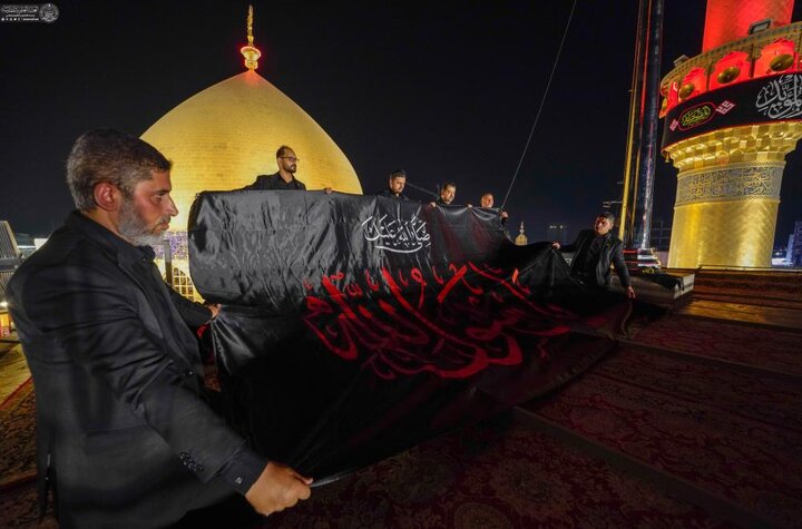 تقرير مصور/ بدء مراسم العزاء في ذكرى شهادة النبي الأكرم محمد (ص) في حرم أمير المؤمنين (ع)
