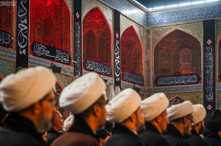 تقرير مصور/ بدء مراسم العزاء في ذكرى شهادة النبي الأكرم محمد (ص) في حرم أمير المؤمنين (ع)