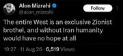 Alon Mizrahi: Kung wala ang Iran, ang sangkatauhan ay walang pag-asa sa kinabukasan