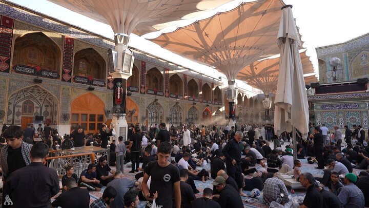 گزارش تصویری/ حال و هوای حرم امام علی(ع) در سالروز رحلت پیامبر(ص)