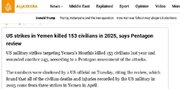 Pentagon: Ang mga pag-atake ng Amerika sa Yemen noong 2025 ay nagresulta sa pagkamatay ng 153 sibilyan