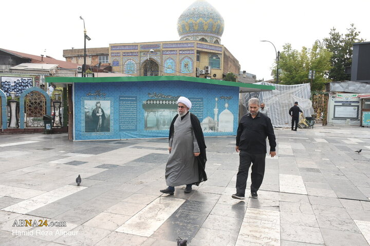 حضور آیت الله رمضانی در آستان مقدس سید جلال الدین اشرف