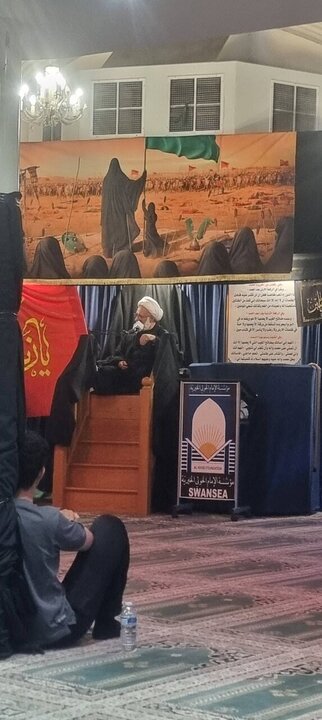 تقرير مصور/ أربعينية الإمام الحسين في مركز الإمام الخوئي في مدينة سوانسي بويلز