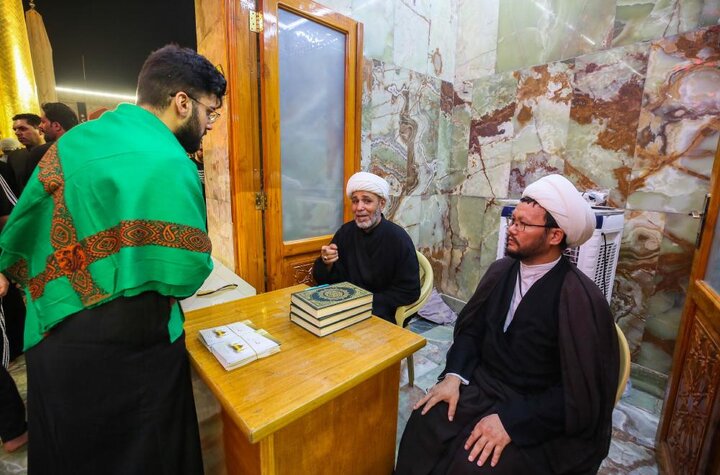 تقرير مصور/ تقديم الإجابات الشرعية والدينية والاجتماعية للعتبة العلوية خلال وفاة النبي(ص) بالنجف الأشرف
