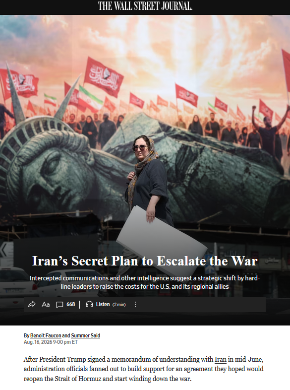 Wall Street Journal: Irán se prepara para una nueva ronda de confrontación con Estados Unidos