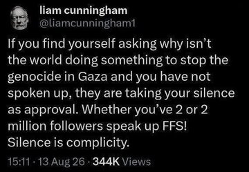 Reaksyon sa Twitter ng isang kilalang aktor sa katahimikan sa harap ng genocide sa Gaza
