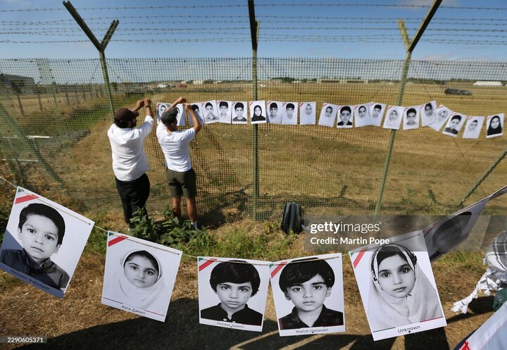 Photos: Rally of Iran supporters outside US base in Britain