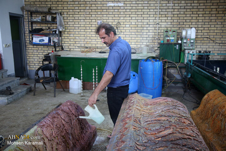 کارگاه ساخت ضریح جدید حضرت عبدالعظیم حسنی(ع)؛ یادگار استاد فرشچیان