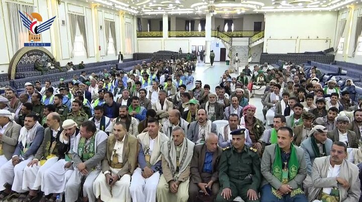برگزاری مراسم میلاد پیامبر(ص) و تجمع اعتراضی در شهرستان حمدان استان صنعا + تصاویر