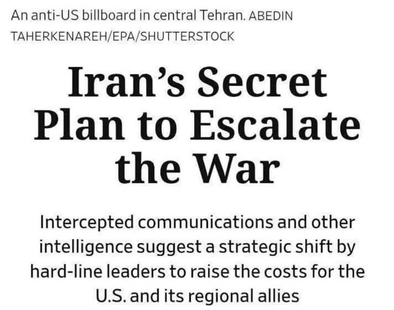 WSJ: Inihahanda ng Iran ang mga proxy forces para sa malawakang pagpapalawak ng digmaan