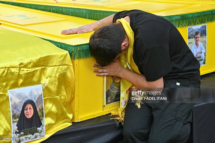 Photos: Funeral ceremony of Hezbollah's Radwan Unit commander and his family members