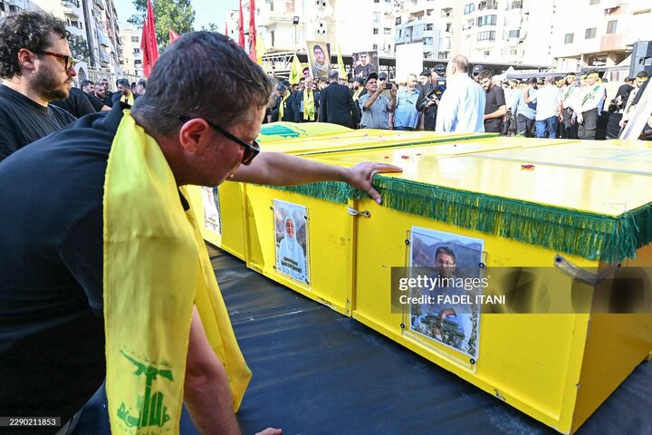 Photos: Funeral ceremony of Hezbollah's Radwan Unit commander and his family members