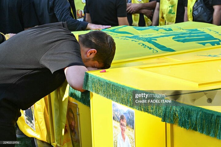 Photos: Funeral ceremony of Hezbollah's Radwan Unit commander and his family members