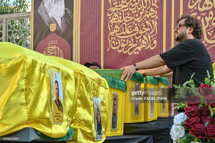 Photos: Funeral ceremony of Hezbollah's Radwan Unit commander and his family members