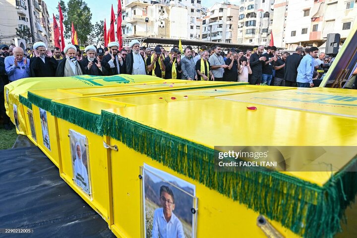 Photos: Funeral ceremony of Hezbollah's Radwan Unit commander and his family members