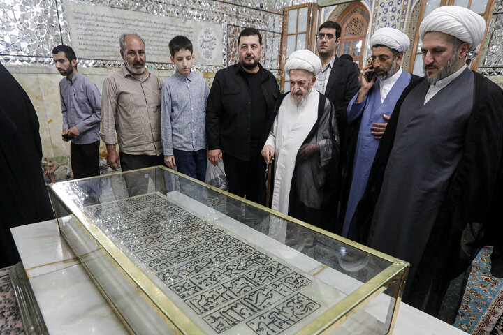 Photos: Ayatollah Sobhani's pilgrimage to Imam Reza Holy Shrine