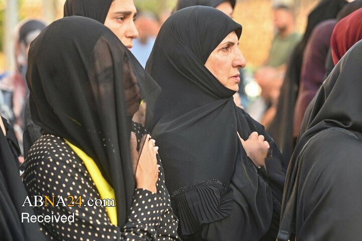 تشییع پیکر فرمانده یگان رضوان حزب‌الله و اعضای خانواده‌اش در بیروت