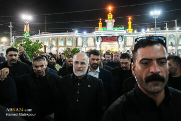 Informe fotográfico | Mohammad Bagher Qalibaf visita el Santuario del Imam Huséin (P)