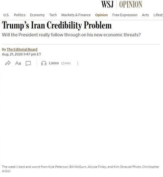Wall Street Journal: Bumababa ang Kredibilidad ni Trump Laban sa Iran