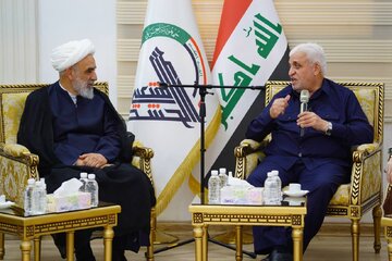 دیدار آیت الله محسن قمی با رئیس الحشد الشعبی + عکس