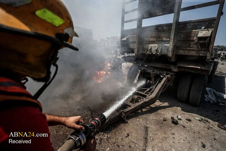 Photos: Fire within ceasefire; al-Zawayda under Israeli airstrike