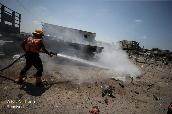 Photos: Fire within ceasefire; al-Zawayda under Israeli airstrike
