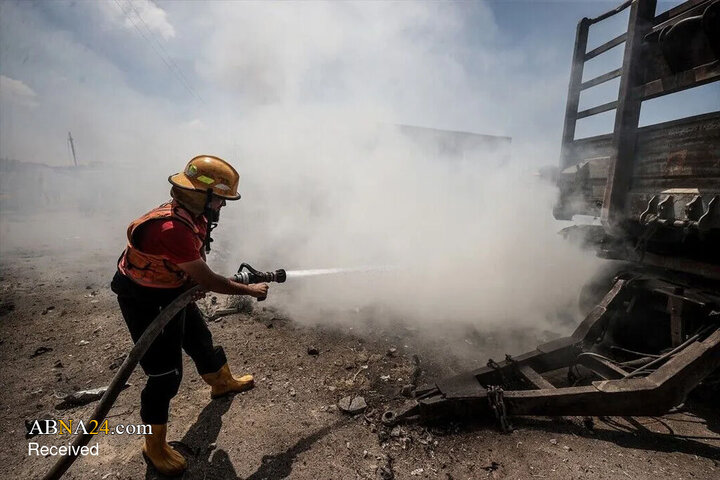 Photos: Fire within ceasefire; al-Zawayda under Israeli airstrike