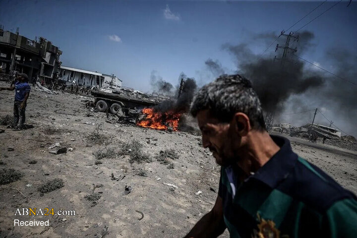 Photos: Fire within ceasefire; al-Zawayda under Israeli airstrike