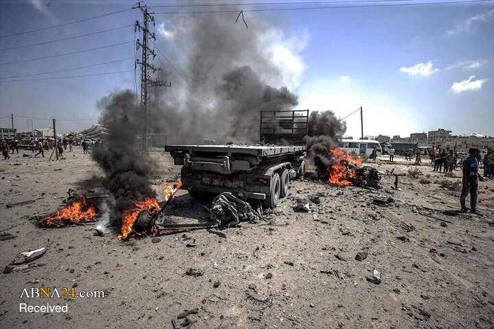 Photos: Fire within ceasefire; al-Zawayda under Israeli airstrike