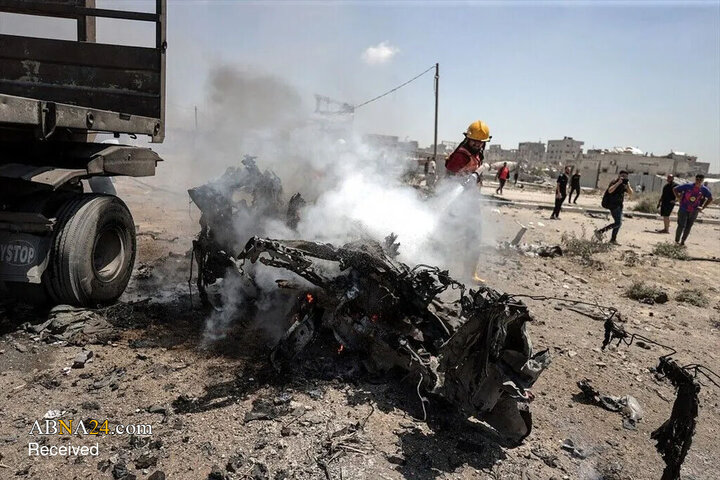 Photos: Fire within ceasefire; al-Zawayda under Israeli airstrike