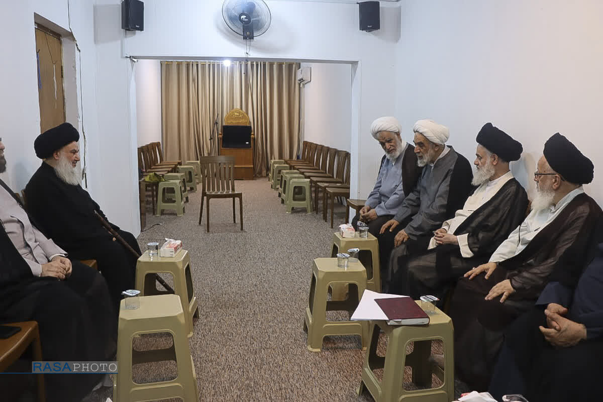 دیدار هیئت اعزامی مقام معظم رهبری با علمای نجف اشرف + تصاویر