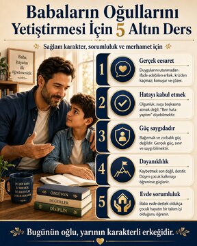 Babaların Oğullarını Gerçek Bir Erkek Olarak Yetiştirmesi İçin 5 Altın Ders