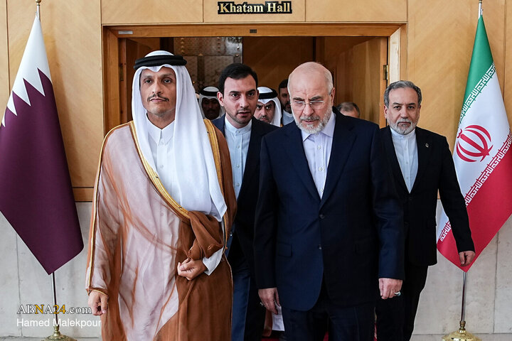 دیدار نخست وزیر قطر با محمدباقر قالیباف