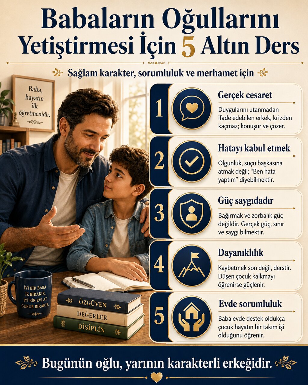 Babaların Oğullarını Gerçek Bir Erkek Olarak Yetiştirmesi İçin 5 Altın Ders