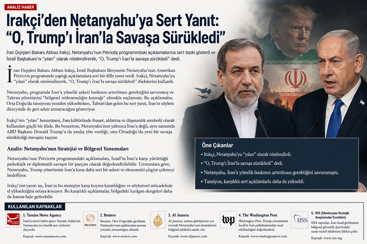 Arakçi’den Netanyahu’ya “yılan” çıkışı: “Trump’ı İran savaşına sürükledi” + Foto