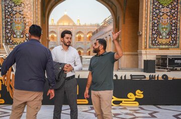 تقرير مصور/ استعدادات فنية واعلامية توثيقية بمهرجان الرسول الأعظم للشعر العربي في العتبة العلوية