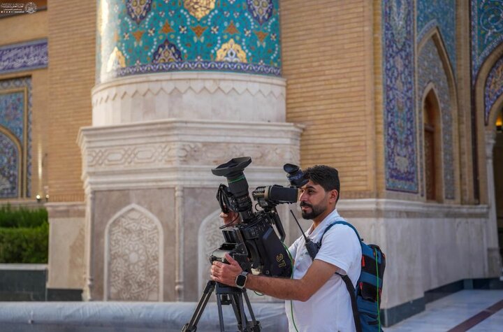 تقرير مصور/ استعدادات فنية واعلامية توثيقية بمهرجان الرسول الأعظم للشعر العربي في العتبة العلوية