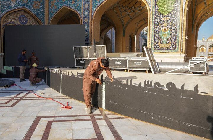 تقرير مصور/ استعدادات فنية واعلامية توثيقية بمهرجان الرسول الأعظم للشعر العربي في العتبة العلوية
