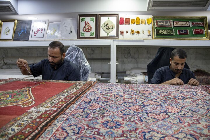 تقرير مصور/ أعمال إدامة منسوجاته المتحفية في العتبة العباسية المقدسة