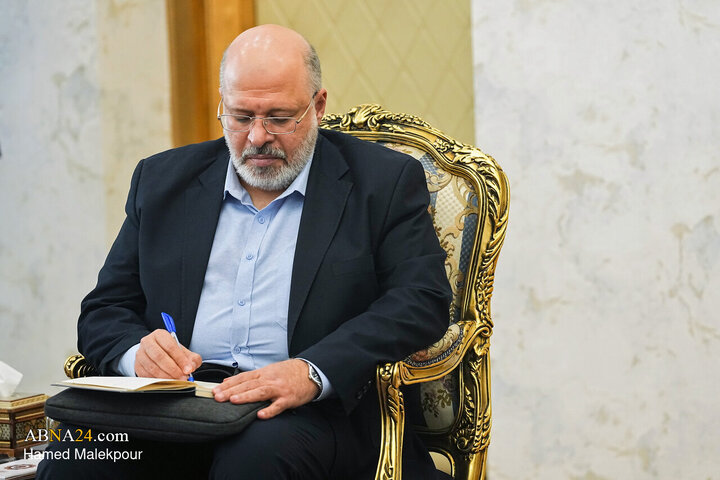دیدار مسئول ارتباطات اسلامی جنبش حماس با محمد باقر قالیباف