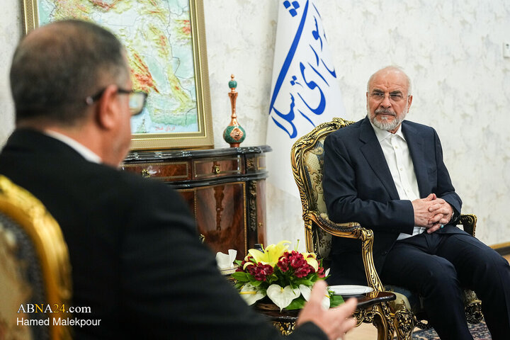 دیدار مسئول ارتباطات اسلامی جنبش حماس با محمد باقر قالیباف